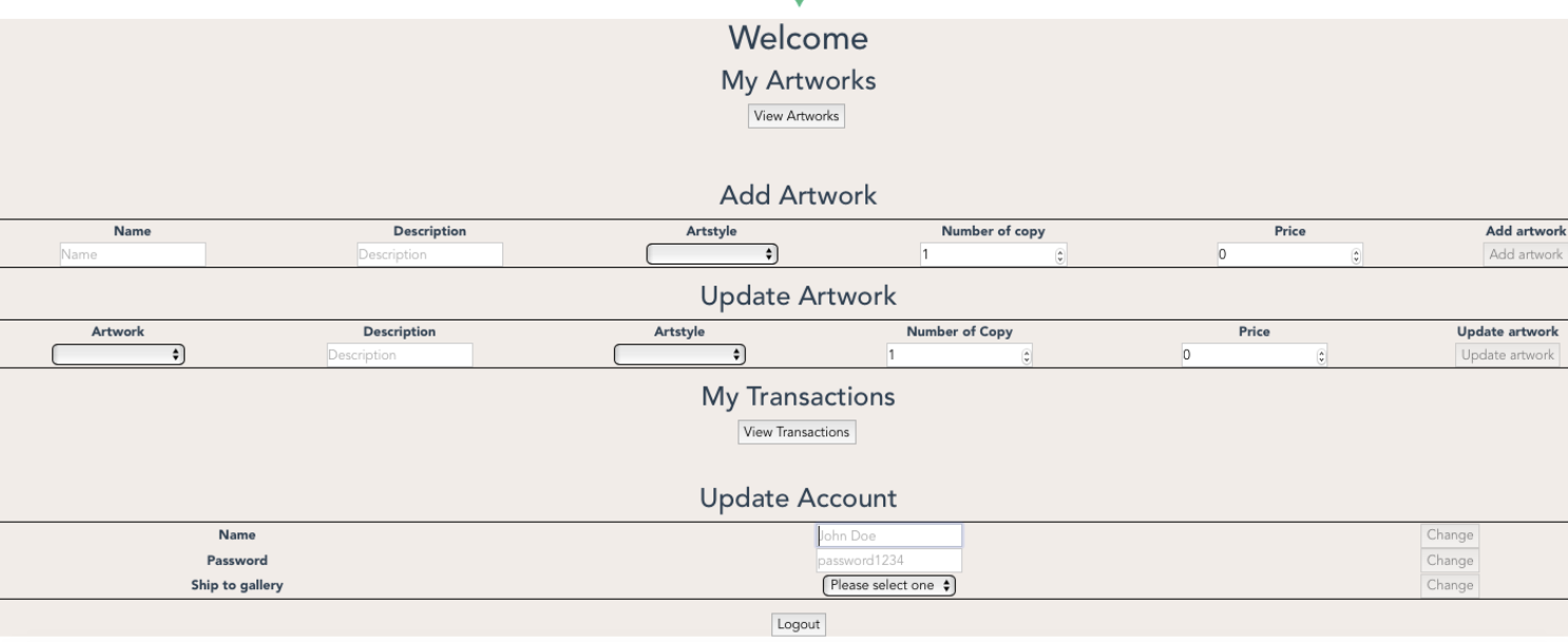 Art Gallery Control System
